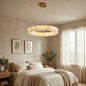 Round Ring Shaped Alabaster Chandelier