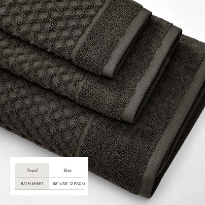 Cotton Diamond Waffle Weave Bath Towel Set - Grayson Collection