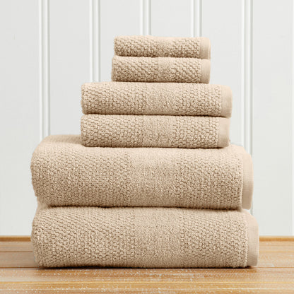 100% Cotton Woven Texture Bath Towel Set - Marbella Collection