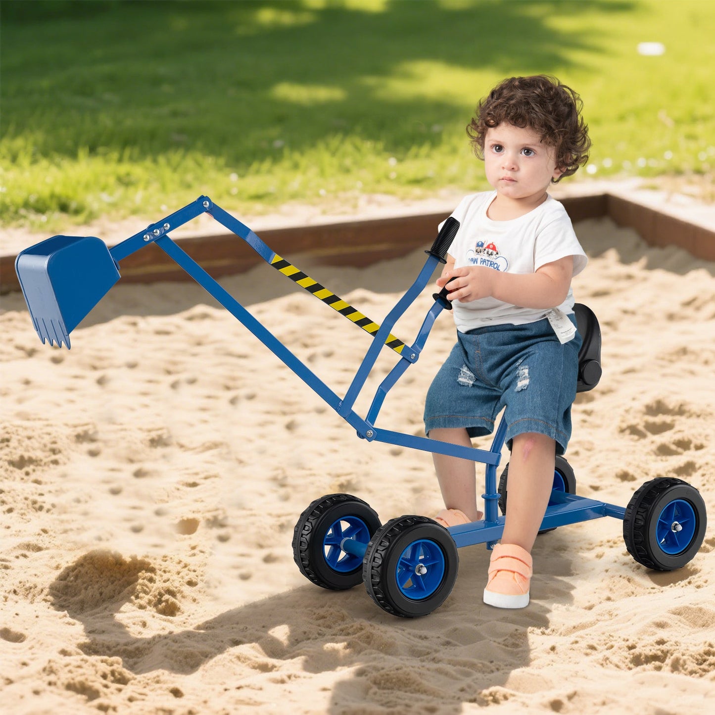 Sand Digger for Kids with 2-Handed Controls and Flexible Shovel