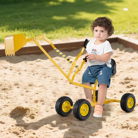 Sand Digger for Kids with 2-Handed Controls and Flexible Shovel