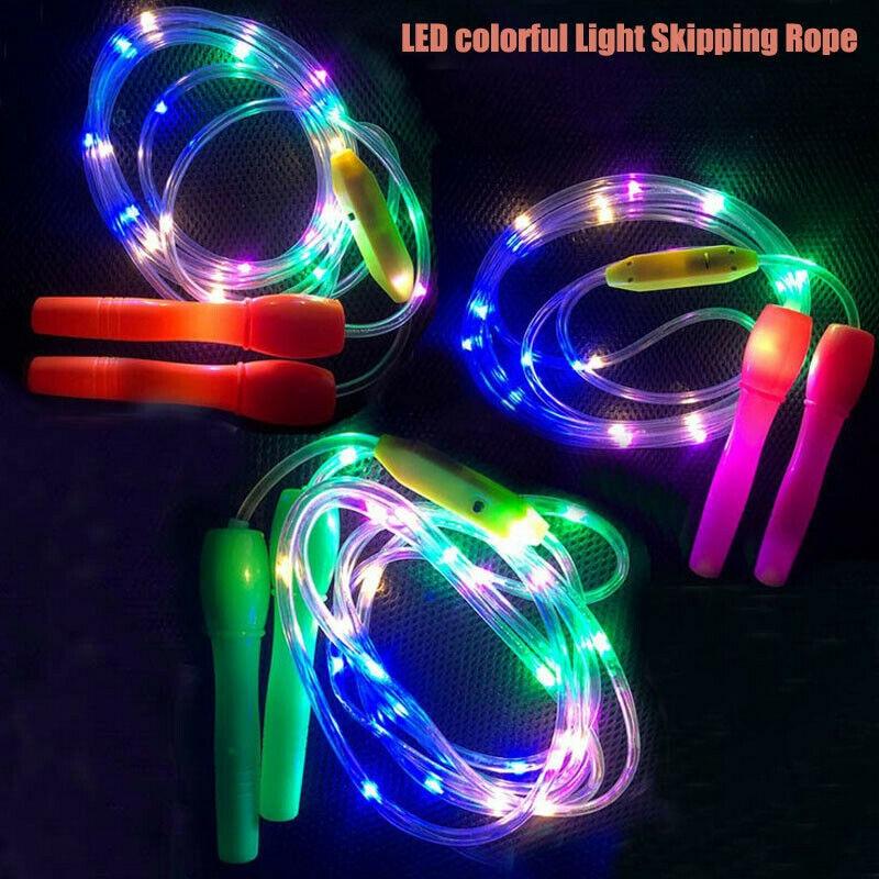 School Children Fitness Jump Ropes LED Light Up Skipping Kids Luminous Home Exercise Rope Sports Supplies Colorful Glowing Skipping Rope Handles Fast Speed Rope LED Light Up Colorful Jump Rope