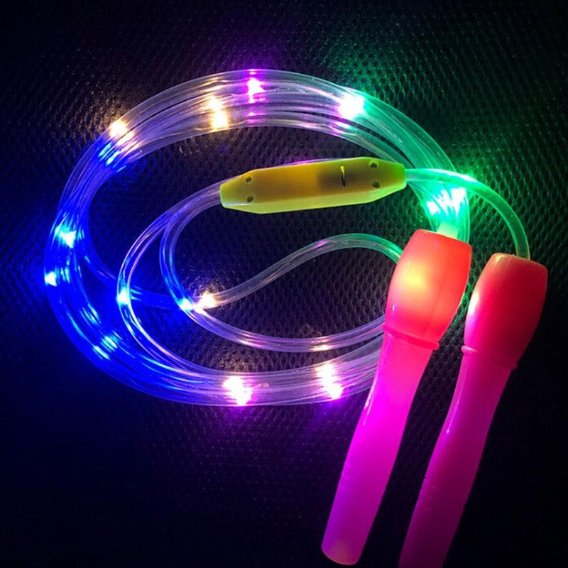 School Children Fitness Jump Ropes LED Light Up Skipping Kids Luminous Home Exercise Rope Sports Supplies Colorful Glowing Skipping Rope Handles Fast Speed Rope LED Light Up Colorful Jump Rope