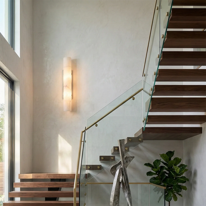 Selene Alabaster Column Sconce
