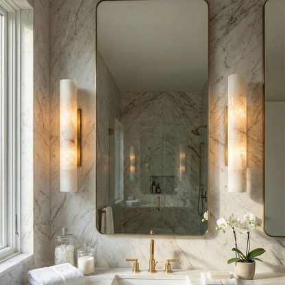 Selene Alabaster Column Sconce