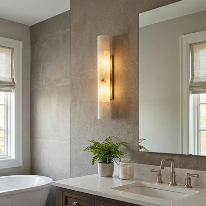 Selene Alabaster Column Sconce