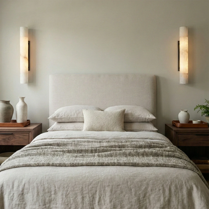 Selene Alabaster Column Sconce