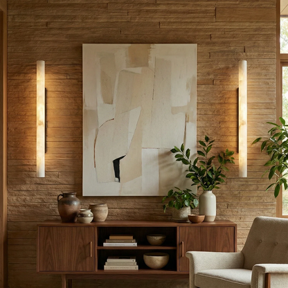 Selene Alabaster Column Sconce
