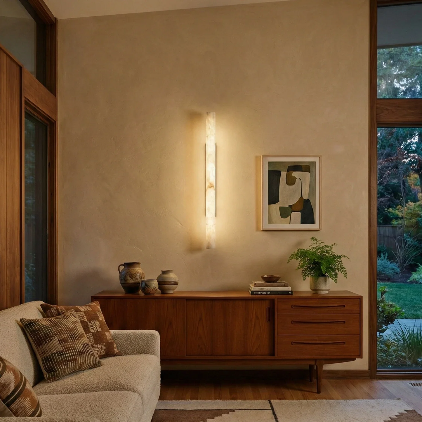 Selene Alabaster Column Sconce