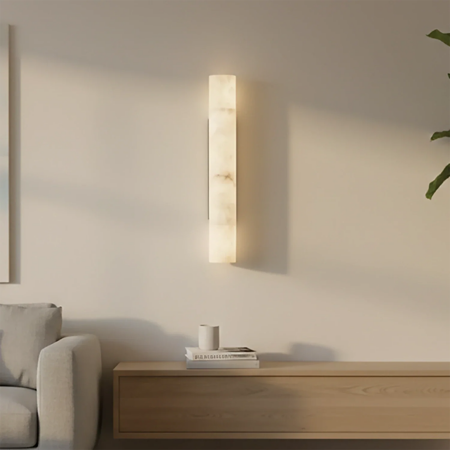 Selene Alabaster Column Sconce