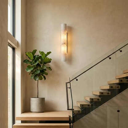 Selene Alabaster Column Sconce