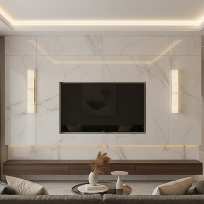 Selene Alabaster Column Sconce