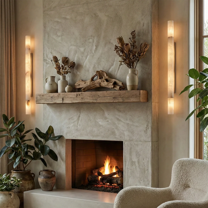 Selene Alabaster Column Sconce