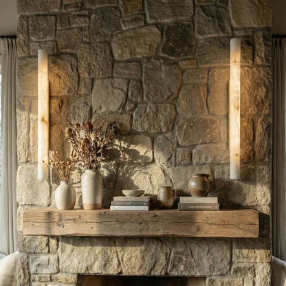 Selene Alabaster Column Sconce