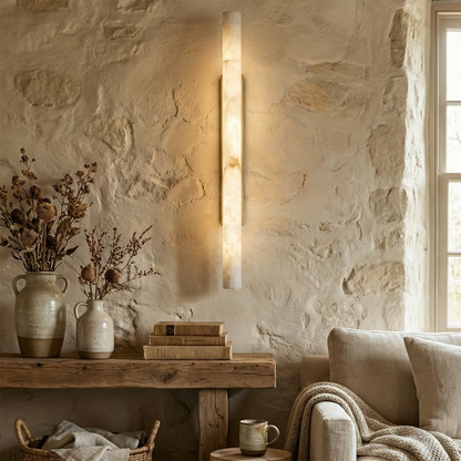 Selene Alabaster Column Sconce