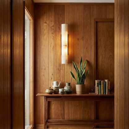 Selene Alabaster Column Sconce