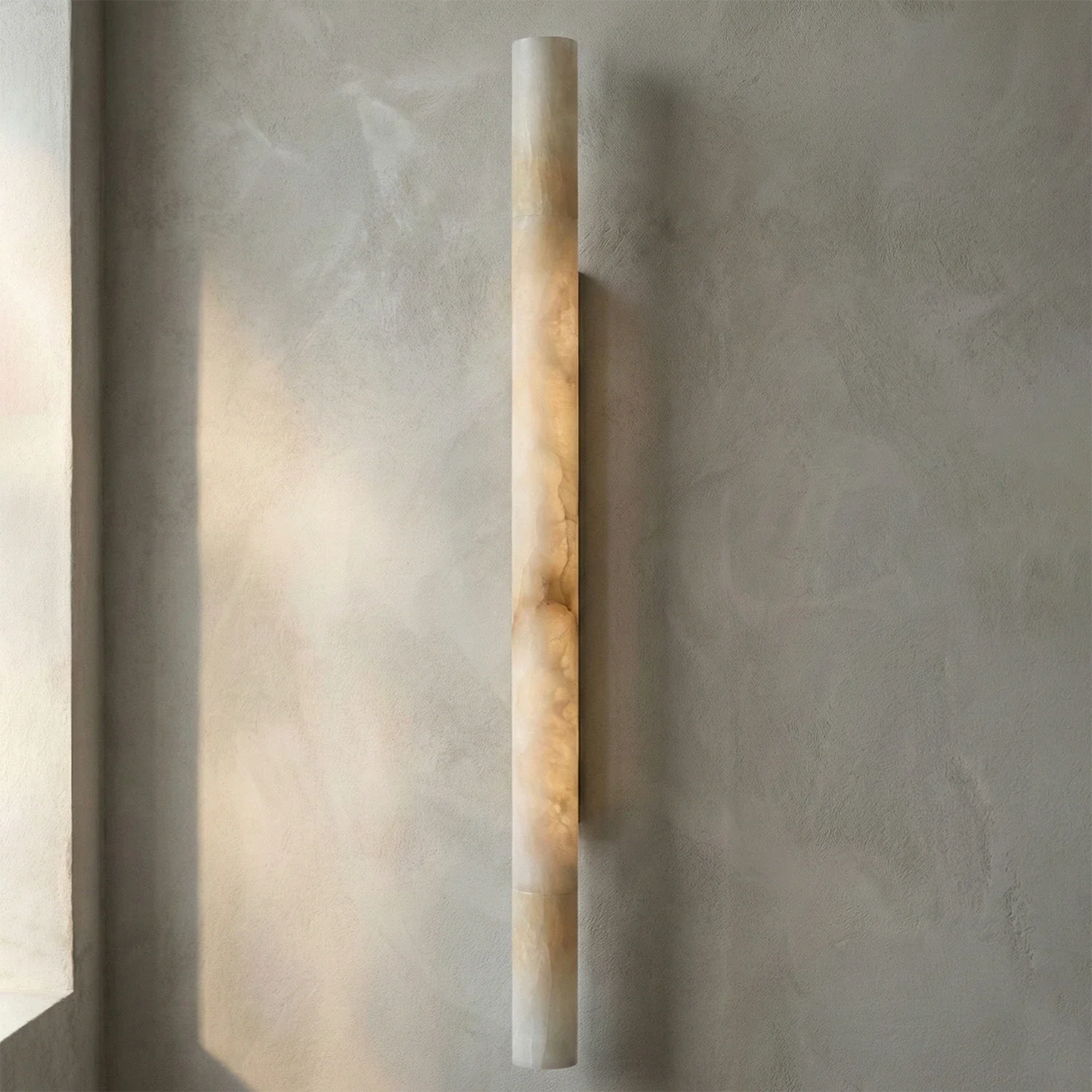 Selene Alabaster Column Sconce