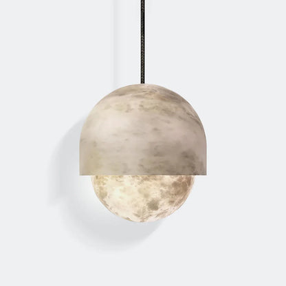 Semicircular Lunar Alabaster Pendant Light
