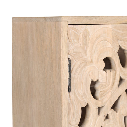 Saanvi Carved Wood Wall Cabinet