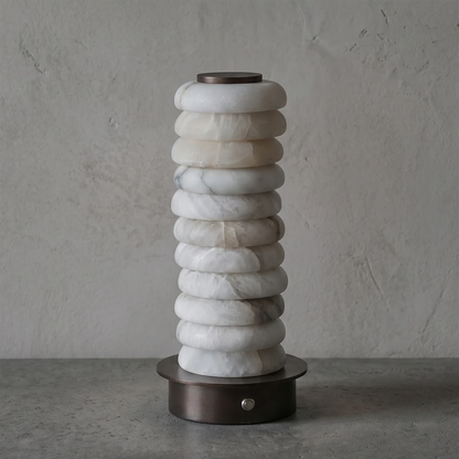 Multi-Tiered Alabaster Table Lamp