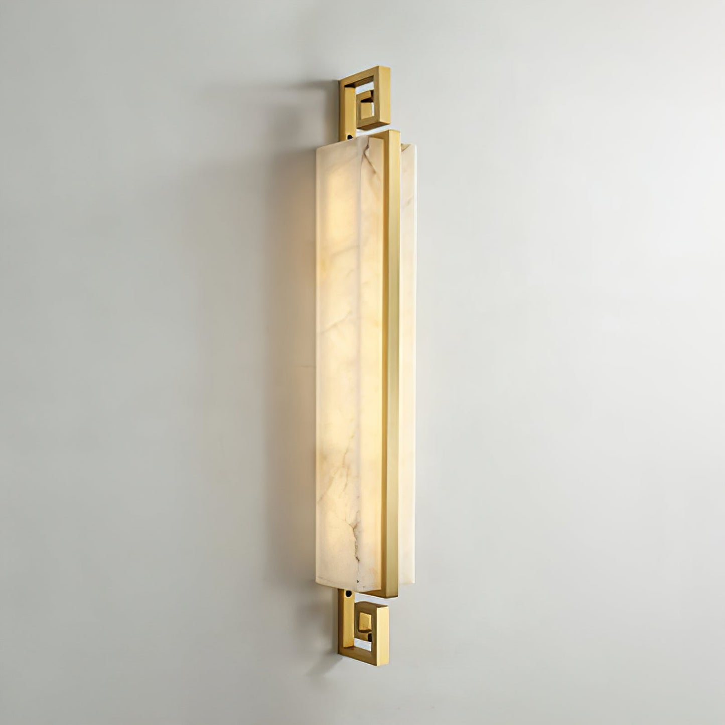 Sleek Alabaster Brass Wall Light