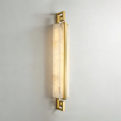 Sleek Alabaster Brass Wall Light