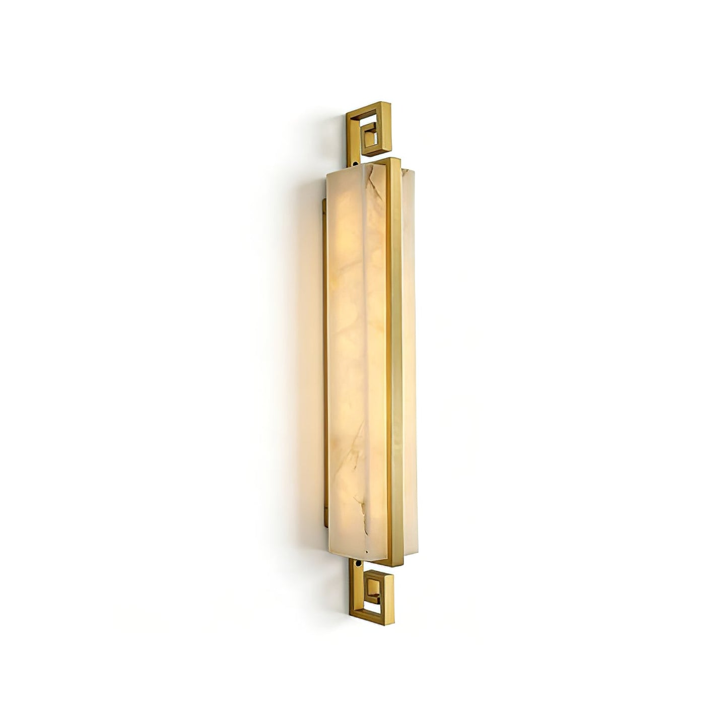 Sleek Alabaster Brass Wall Light