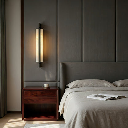 Sleek Alabaster Brass Wall Light