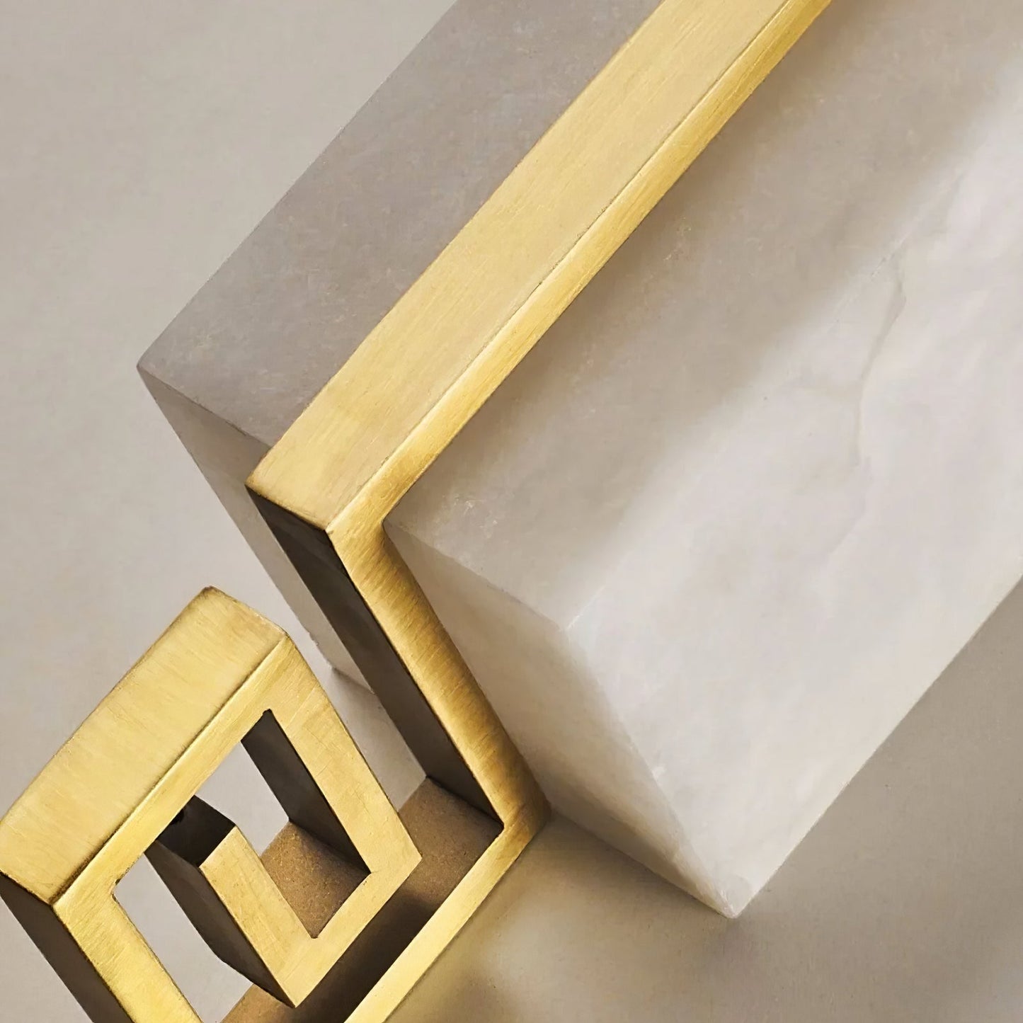 Sleek Alabaster Brass Wall Light