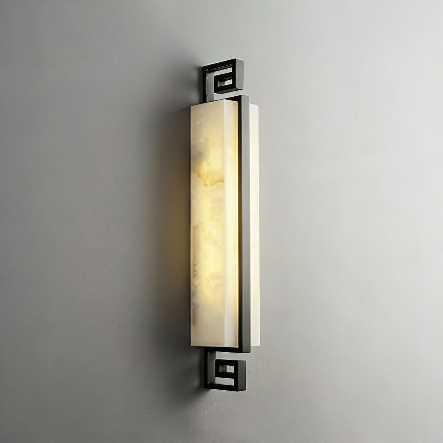 Sleek Alabaster Brass Wall Light