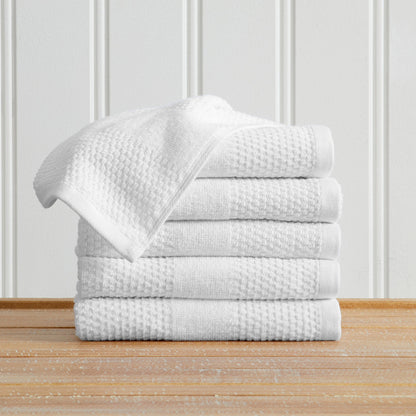 100% Cotton Woven Texture Bath Towel Set - Marbella Collection