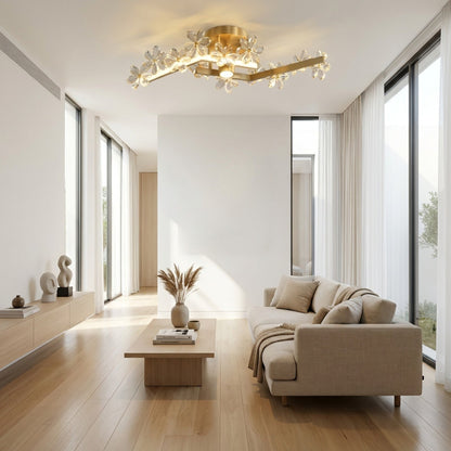 Sparkling Crystal Plum Blossom Ceiling Light