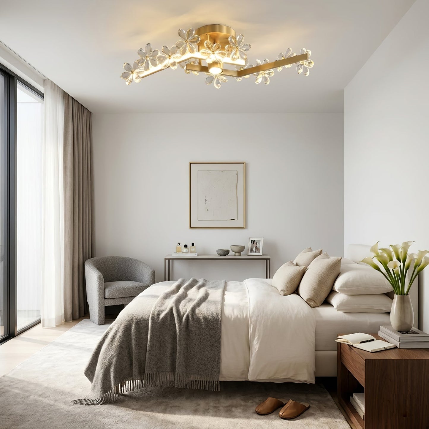 Sparkling Crystal Plum Blossom Ceiling Light