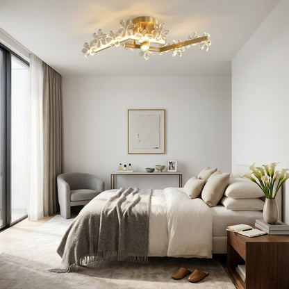 Sparkling Crystal Plum Blossom Ceiling Light