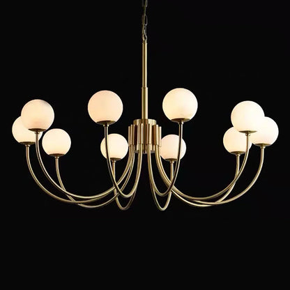 Spherical Alabaster Multi Head Chandelier