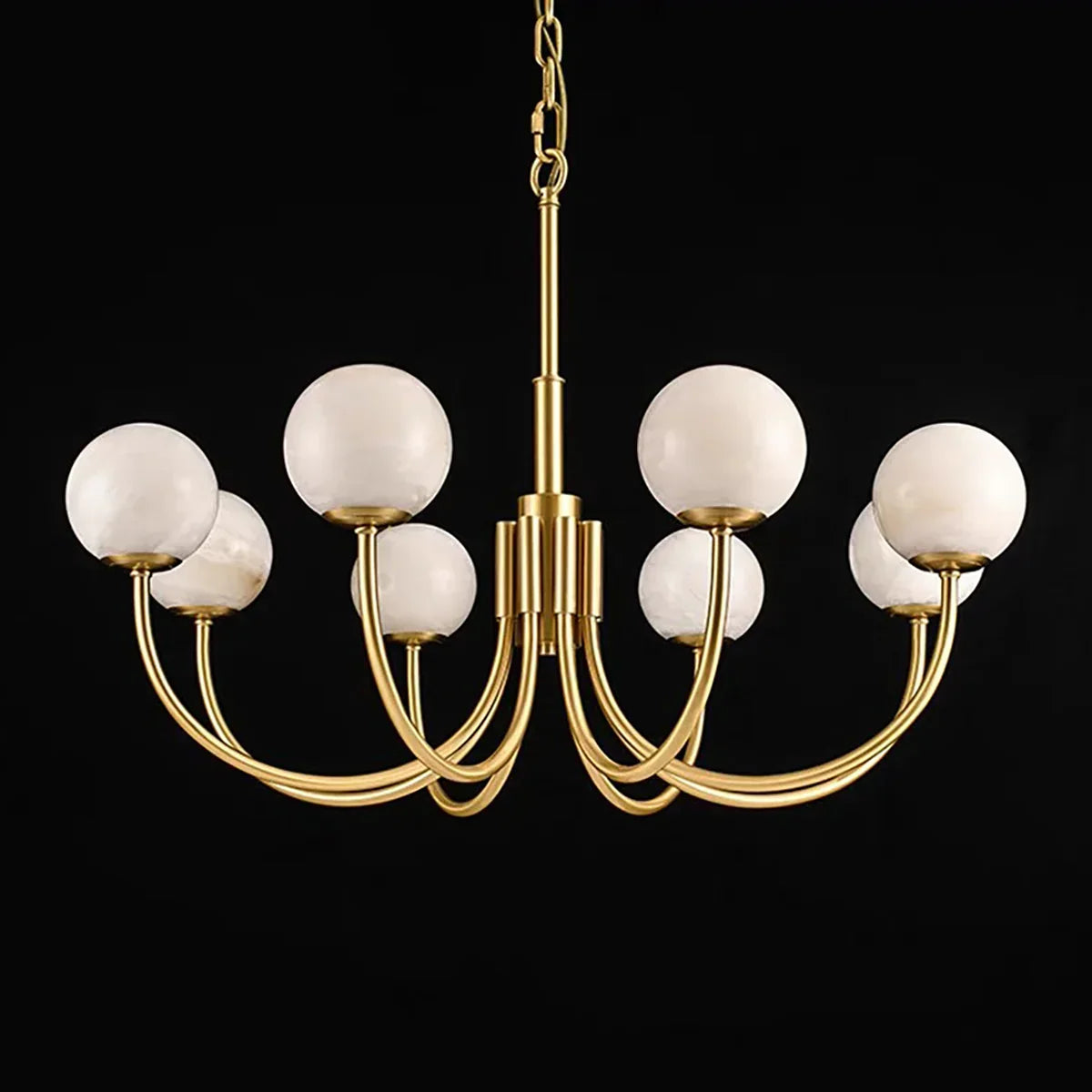 Spherical Alabaster Multi Head Chandelier