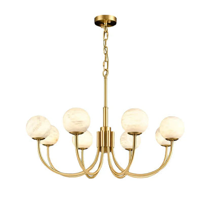 Spherical Alabaster Multi Head Chandelier