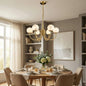 Spherical Alabaster Multi Head Chandelier