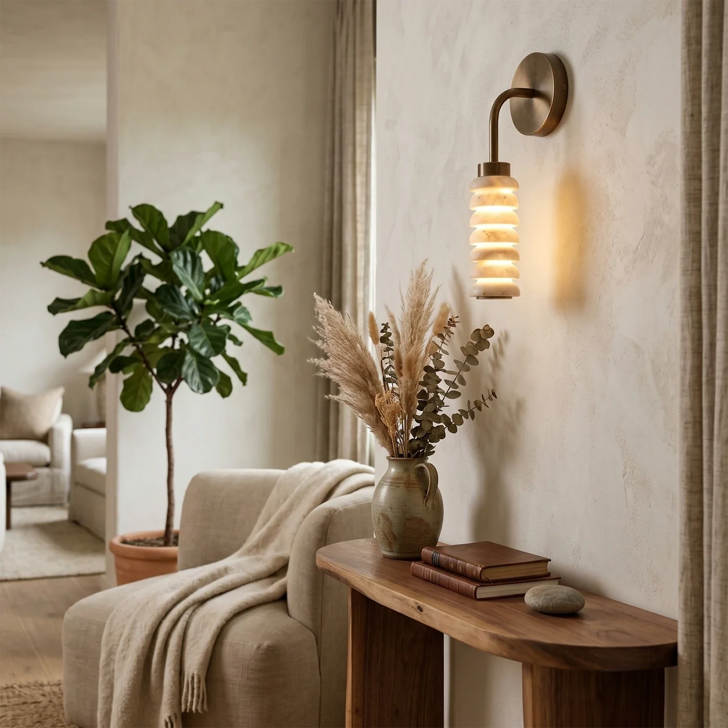 Spiral Alabaster Wall Lamp