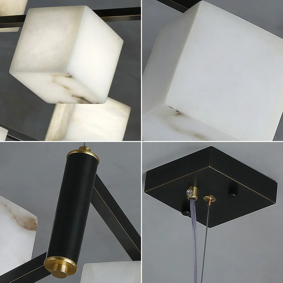 Square Alabaster Box Chandelier