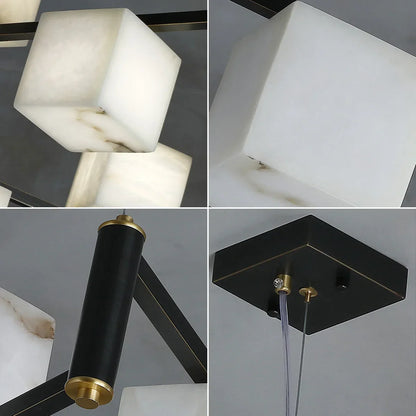 Square Alabaster Box Chandelier