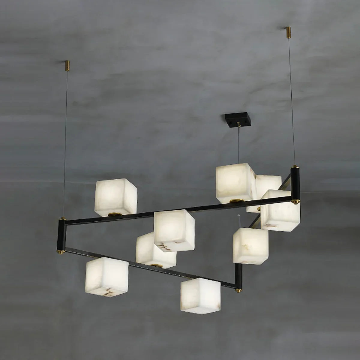 Square Alabaster Box Chandelier