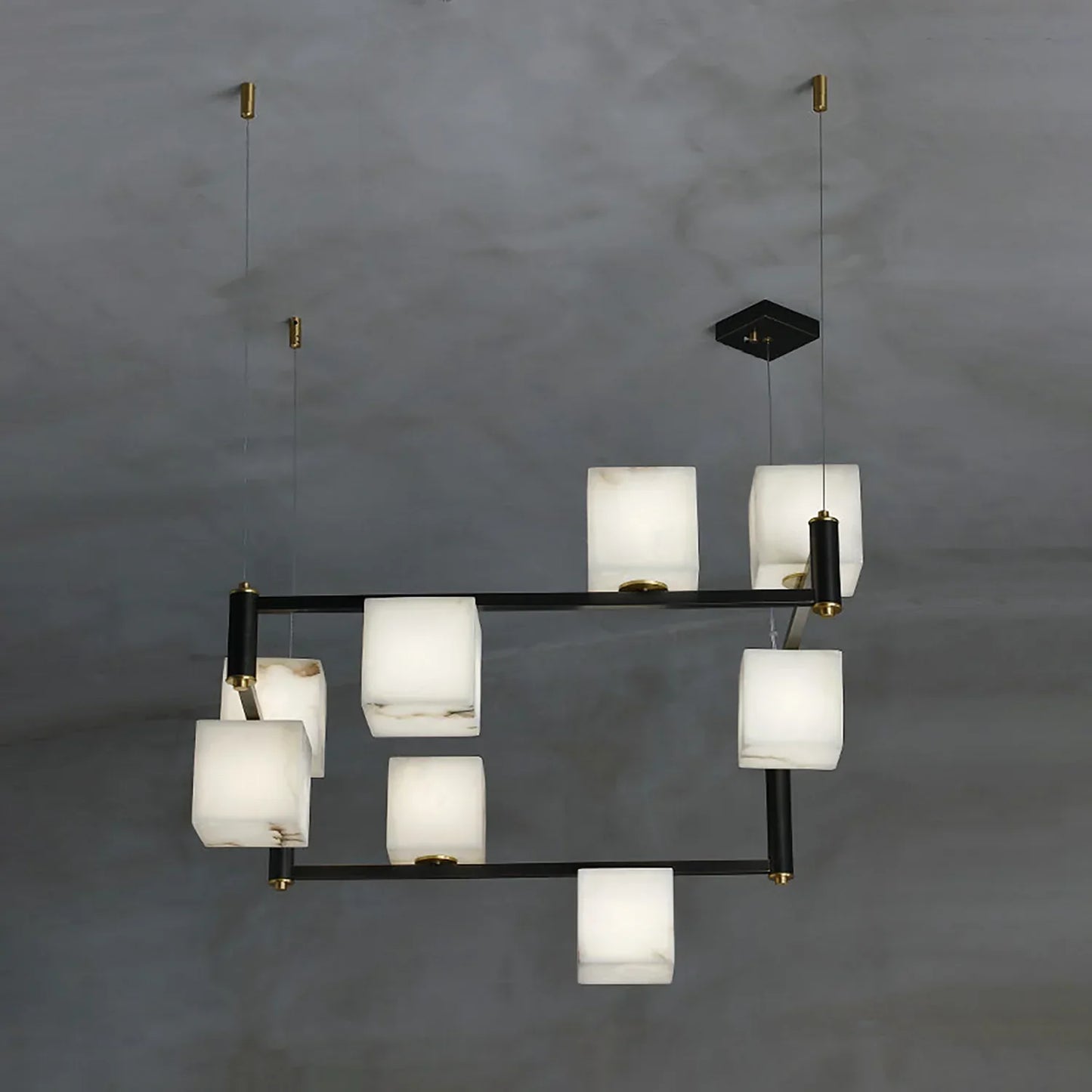 Square Alabaster Box Chandelier