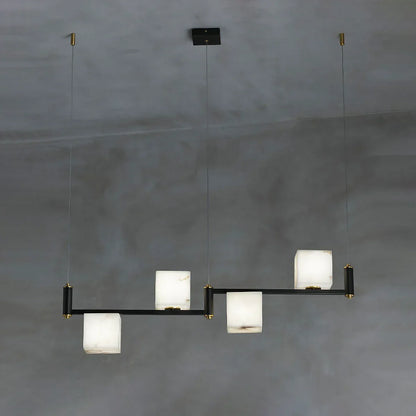 Square Alabaster Box Chandelier
