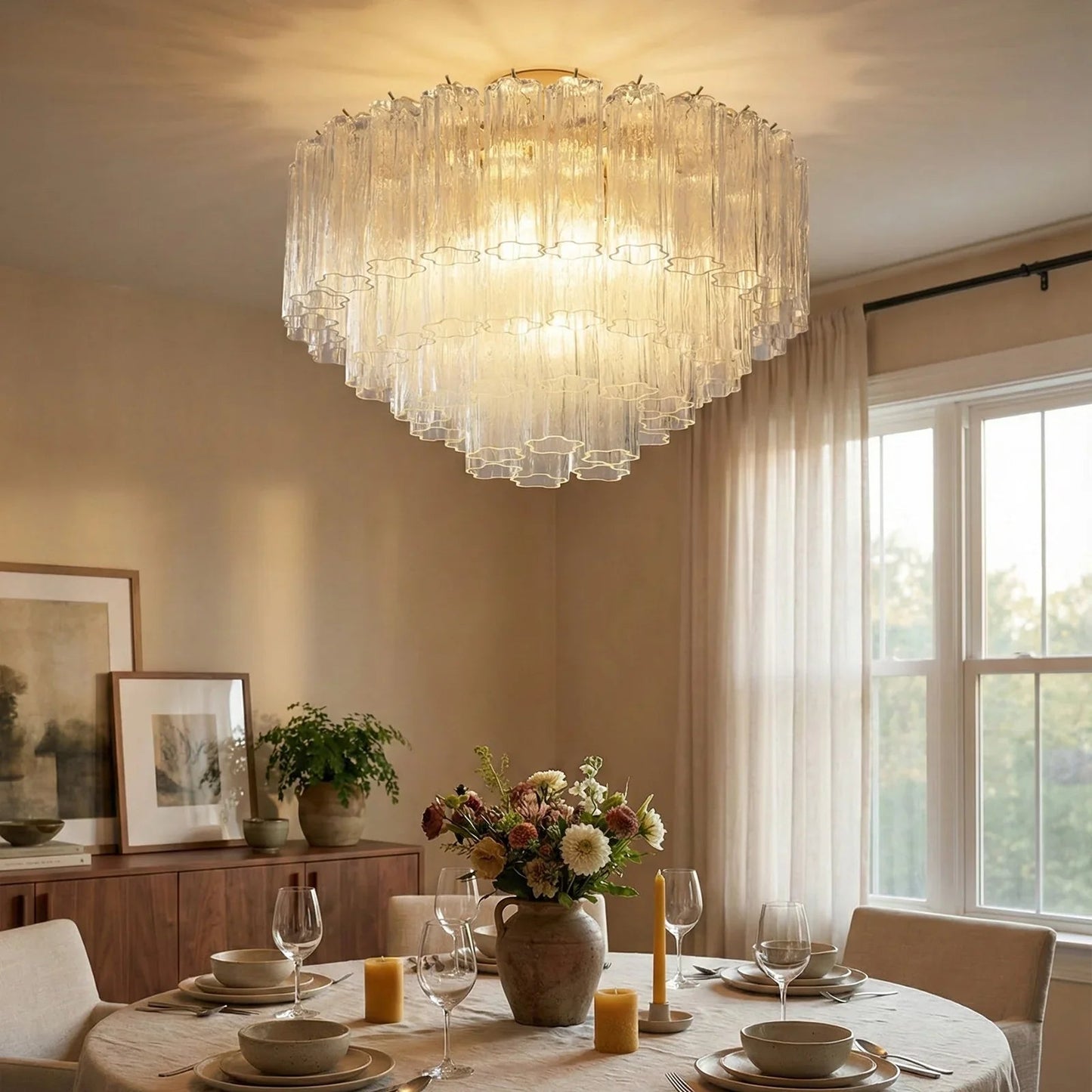Star Shaped Glass Tube Ceiling Light