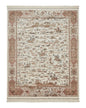 Large Turkish Silk Rug 8x10, Ivory, Hunting Design, Bamboo Silk, New