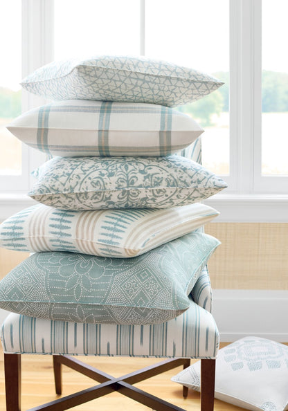Indo Stripe Pillow Cover in Seaglass, Thibaut Pillows