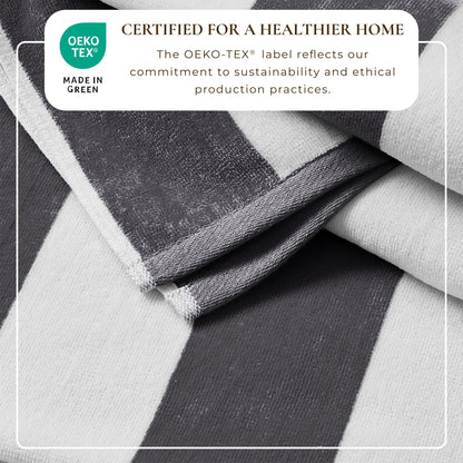 Cotton Velour Cabana Stripe Beach Towel - Novia Collection.