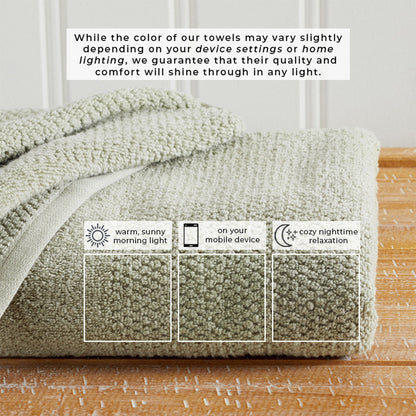 100% Cotton Woven Texture Bath Towel Set - Marbella Collection
