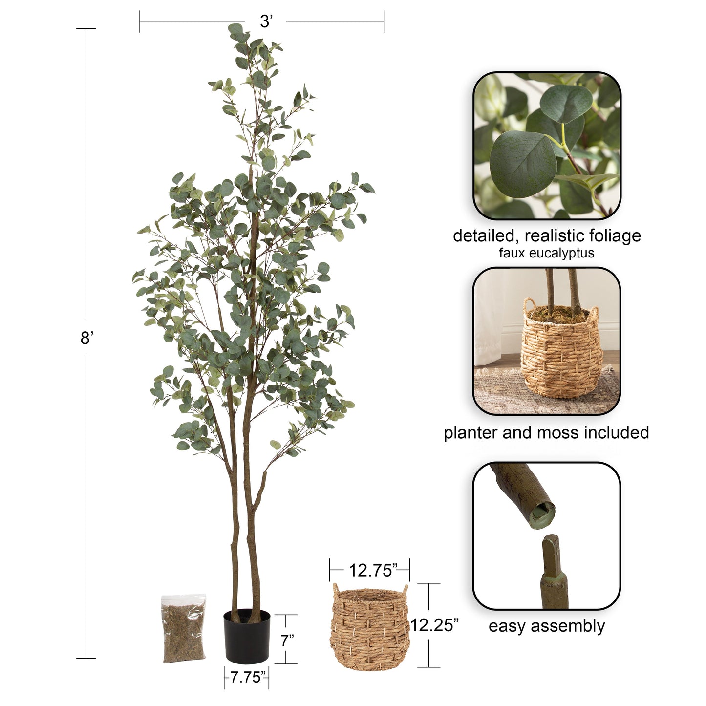 Eudora Faux Eucalyptus Tree